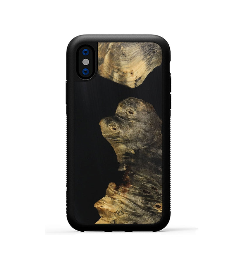 iPhone Xs Wood Phone Case - Patricia (Pure Black, 725941)