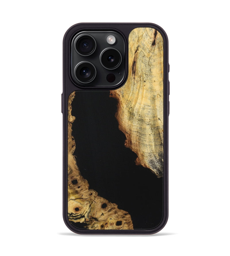 iPhone 15 Pro Wood Phone Case - Clayton (Pure Black, 725945)