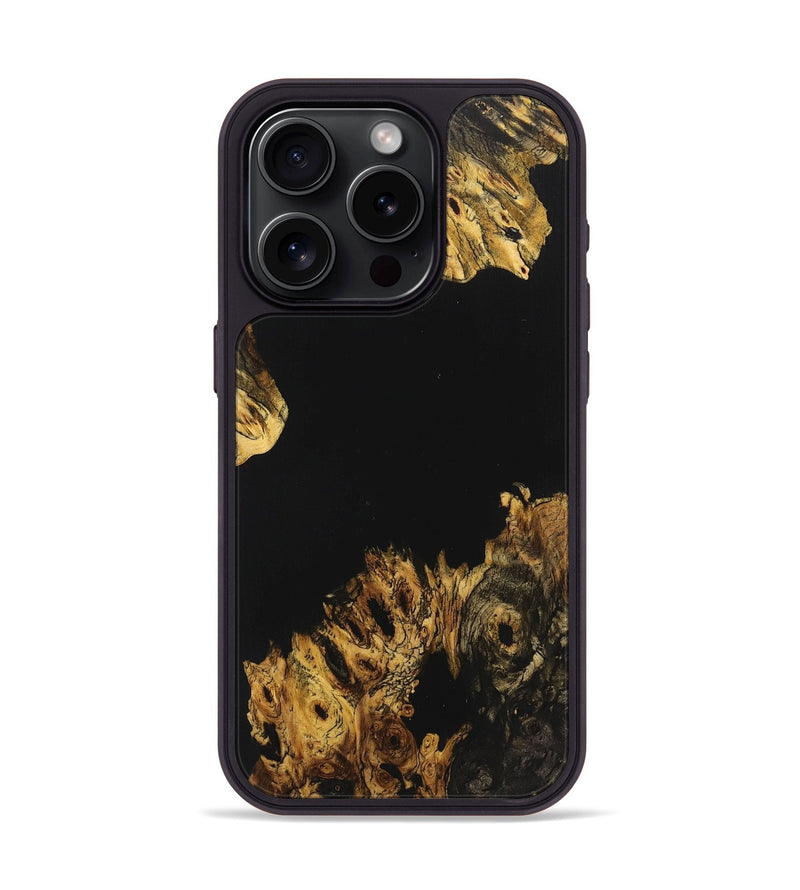 iPhone 15 Pro Wood Phone Case - Gideon (Pure Black, 725955)