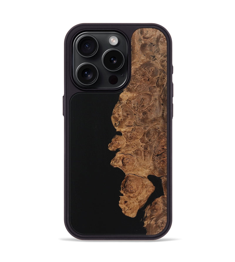 iPhone 15 Pro Wood Phone Case - Elyse (Pure Black, 725957)