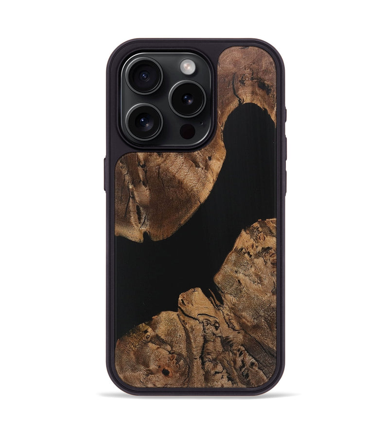 iPhone 15 Pro Wood Phone Case - Esther (Pure Black, 725963)