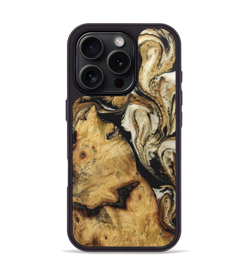 iPhone 16 Pro Wood Phone Case - Tisha (Black & White, 725985)