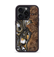 iPhone 15 Pro Wood Phone Case - Nathan (Black & White, 725991)