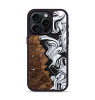 iPhone 15 Pro Wood Phone Case - Rachelle (Black & White, 725992)