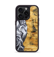 iPhone 15 Pro Wood Phone Case - Marlon (Black & White, 725995)