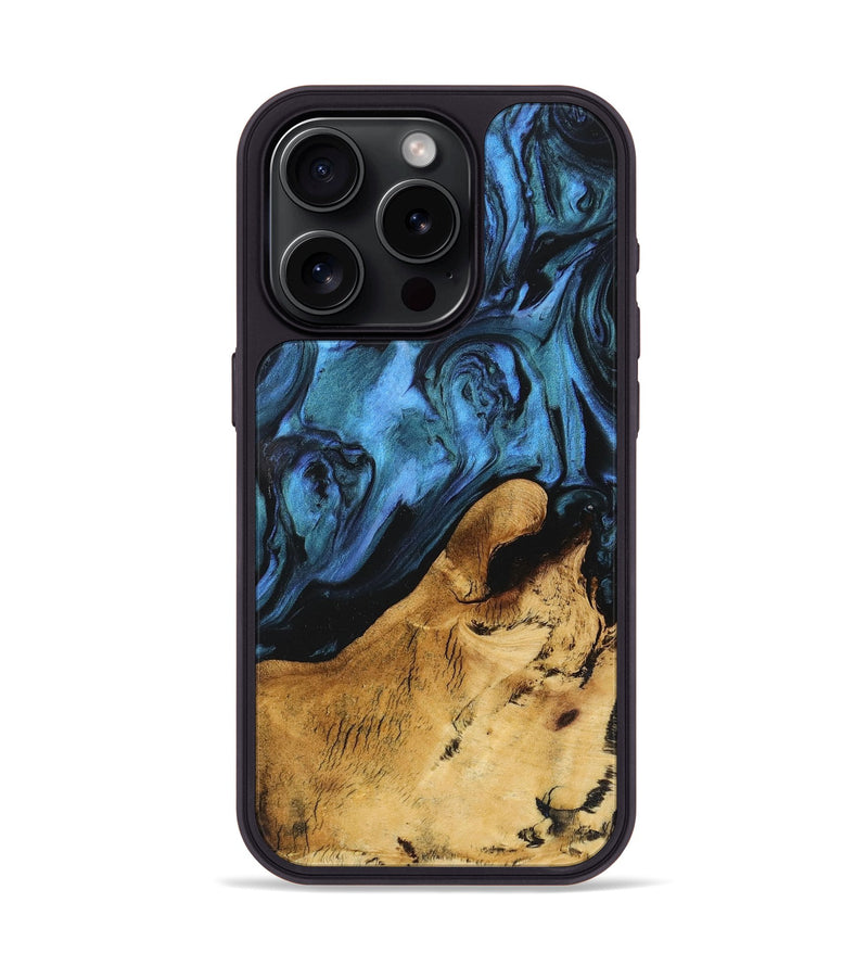 iPhone 15 Pro Wood Phone Case - Jacquelyn (Blue, 726026)