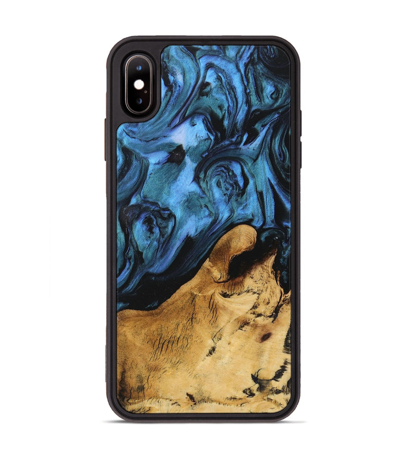 iPhone Xs Max Wood Phone Case - Jacquelyn (Blue, 726026)