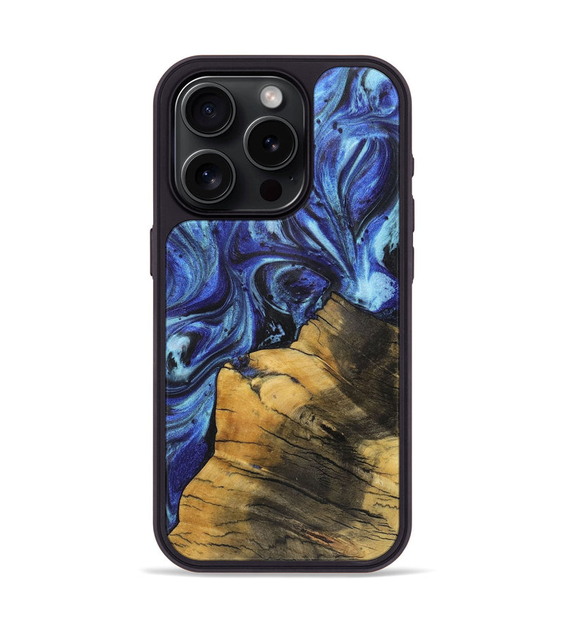 iPhone 15 Pro Wood Phone Case - Ricardo (Blue, 726027)