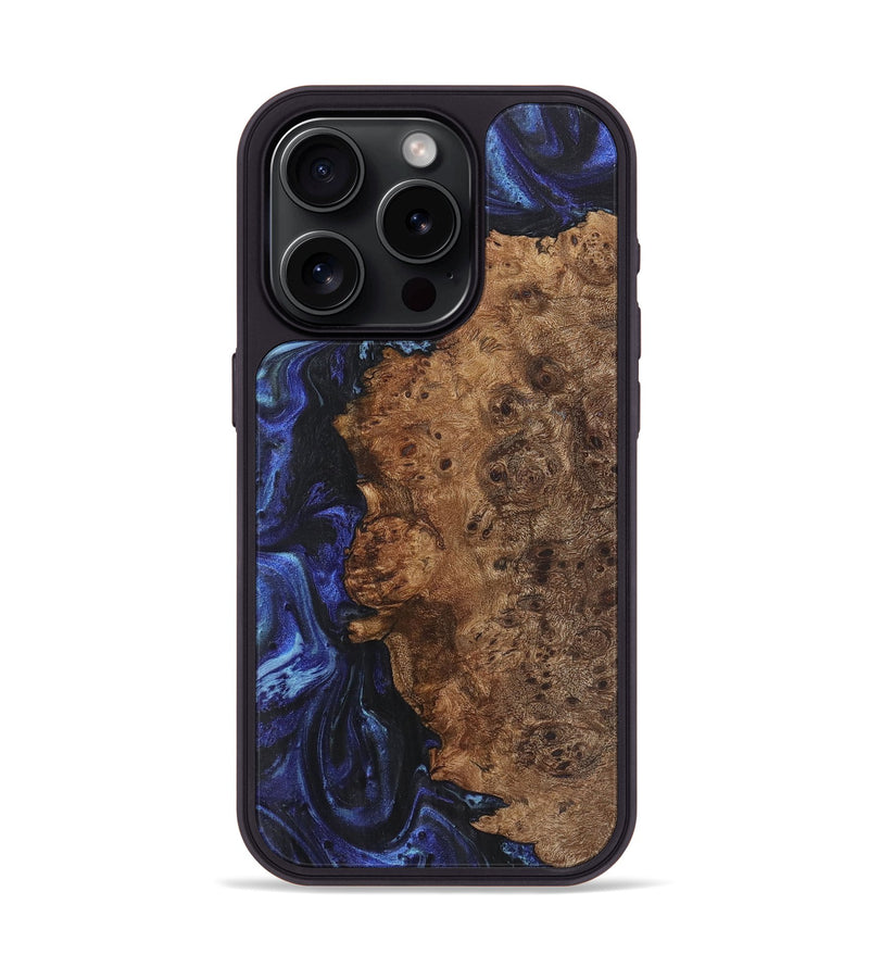 iPhone 15 Pro Wood Phone Case - Monique (Blue, 726033)