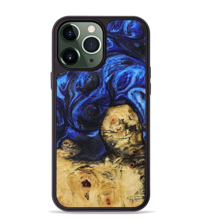 iPhone 13 Pro Max Wood Phone Case - Chad (Blue, 726034)