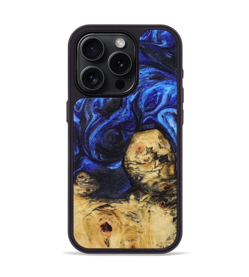 iPhone 15 Pro Wood Phone Case - Chad (Blue, 726034)