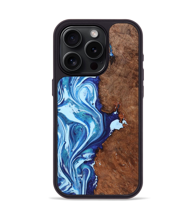 iPhone 15 Pro Wood Phone Case - Julius (Blue, 726035)