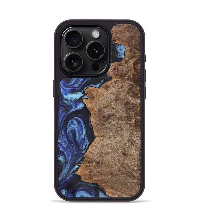 iPhone 15 Pro Wood Phone Case - Grant (Blue, 726036)