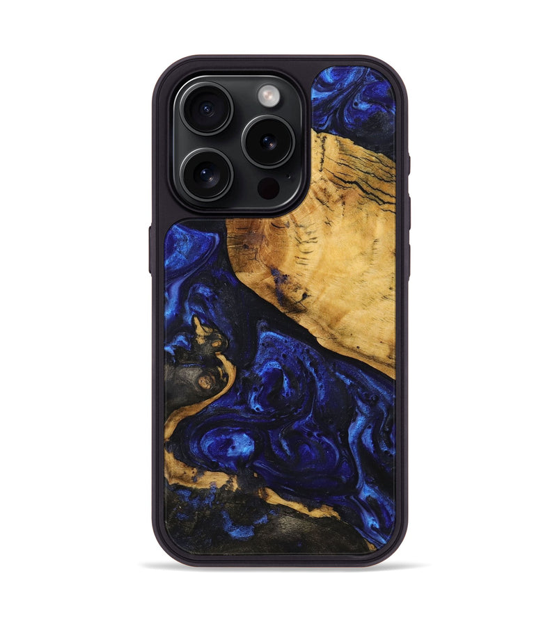 iPhone 15 Pro Wood Phone Case - Dave (Blue, 726040)