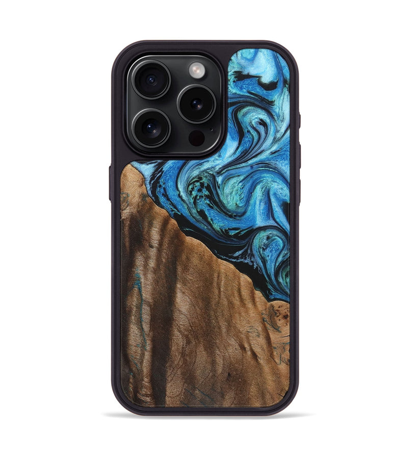 iPhone 15 Pro Wood Phone Case - Lori (Blue, 726042)