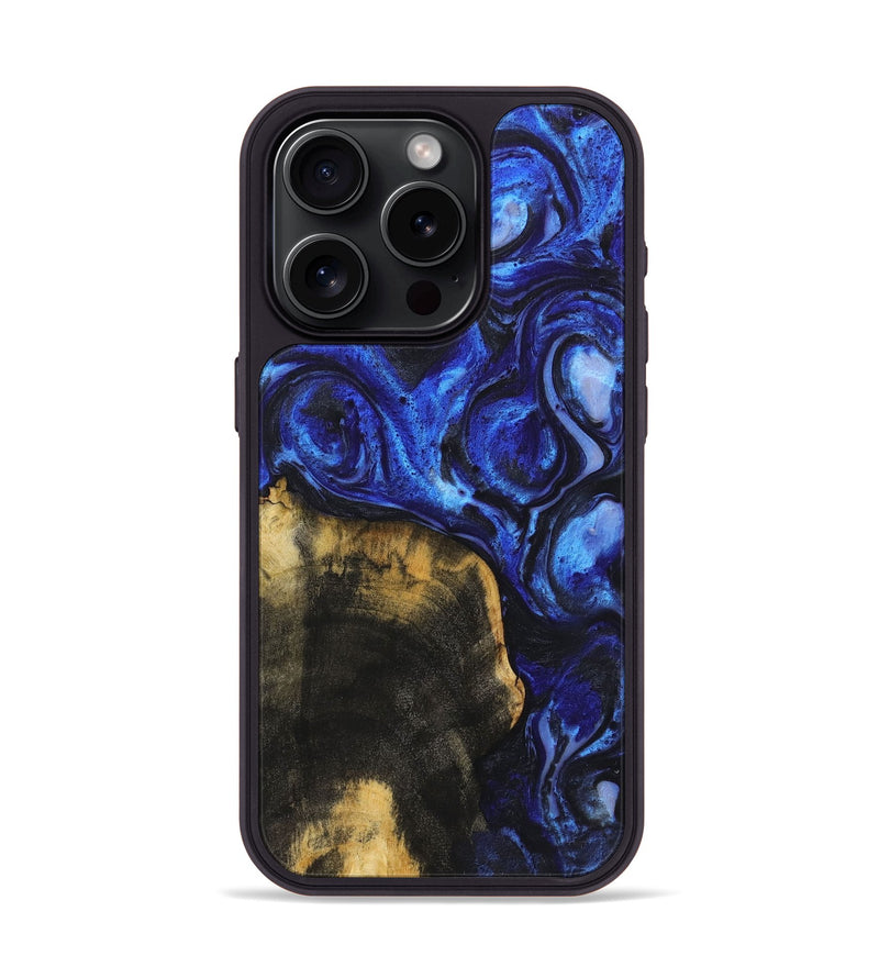 iPhone 15 Pro Wood Phone Case - Marquis (Blue, 726046)