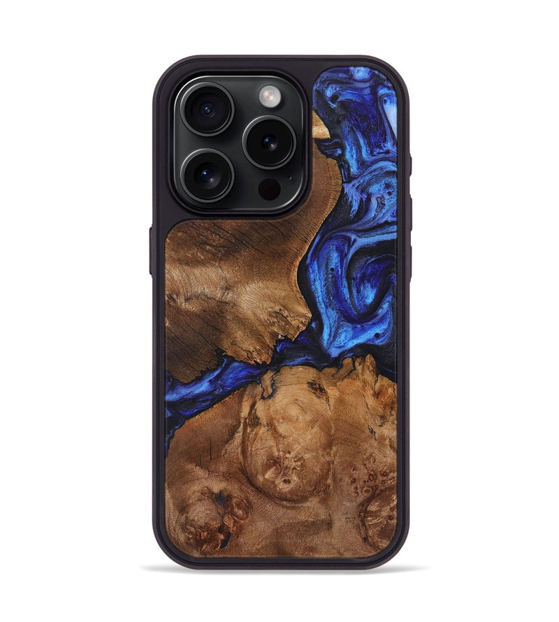 iPhone 15 Pro Wood Phone Case - Journee (Blue, 726051)