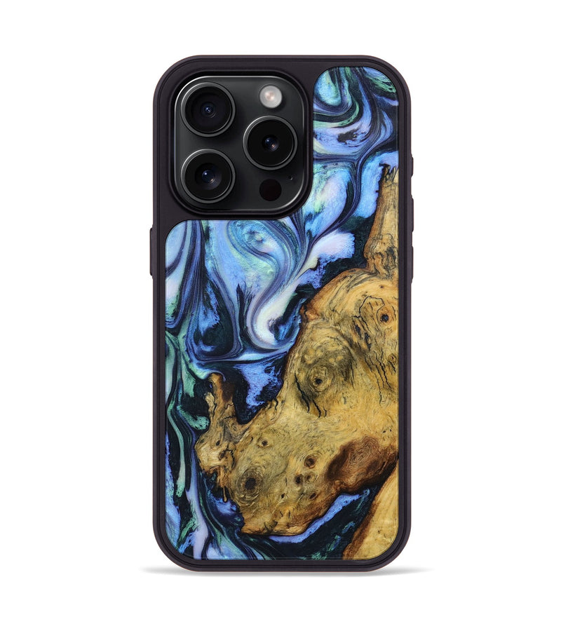 iPhone 15 Pro Wood Phone Case - Harlow (Blue, 726053)