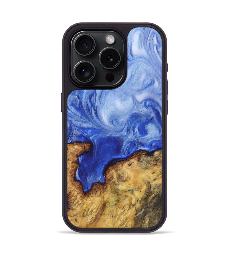 iPhone 15 Pro Wood Phone Case - Samuel (Blue, 726055)