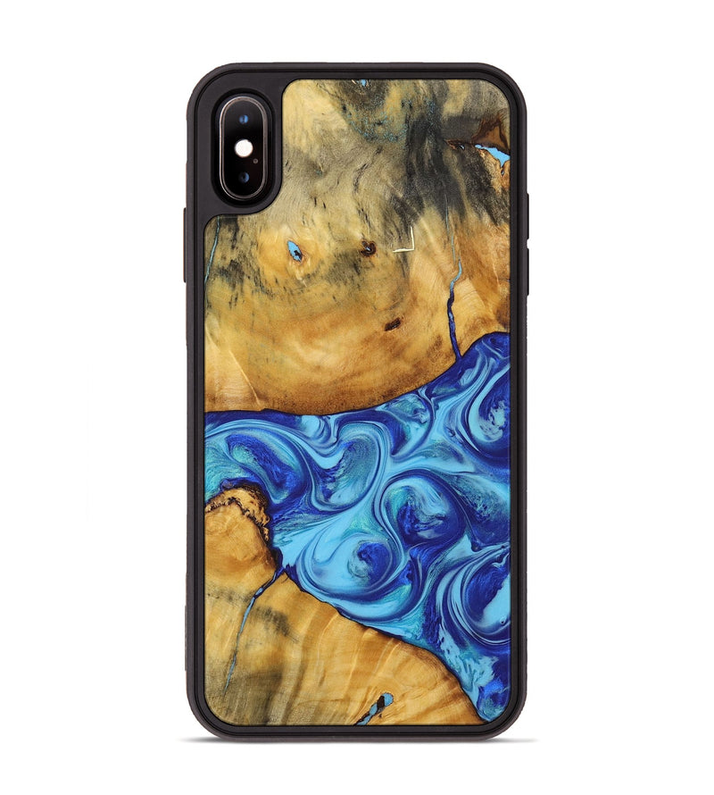 iPhone Xs Max Wood Phone Case - Issac (Blue, 726059)