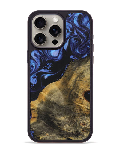 iPhone 15 Pro Max Wood Phone Case - Katlyn (Blue, 726060)