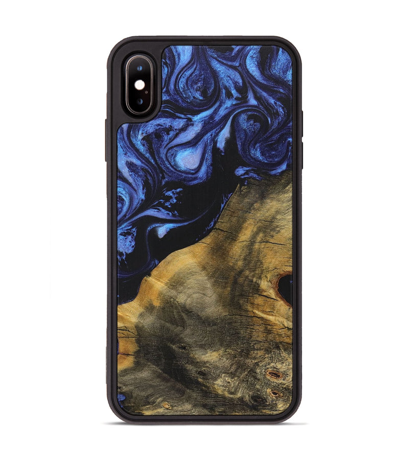 iPhone Xs Max Wood Phone Case - Katlyn (Blue, 726060)