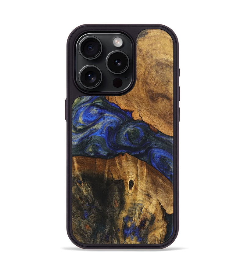 iPhone 15 Pro Wood Phone Case - Bryce (Blue, 726062)