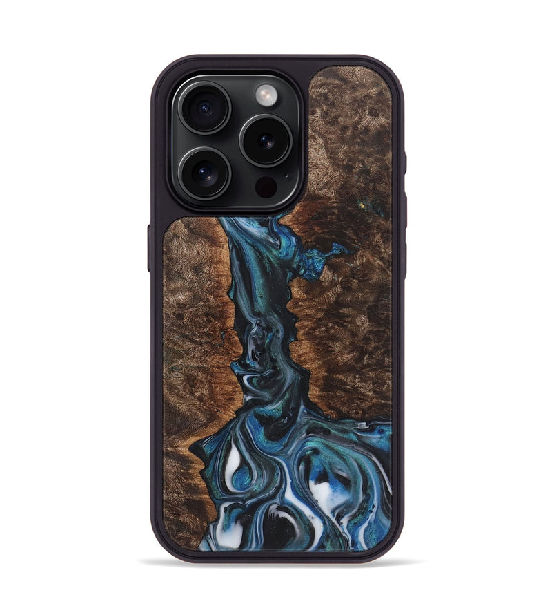 iPhone 15 Pro Wood Phone Case - Baylee (Blue, 726067)