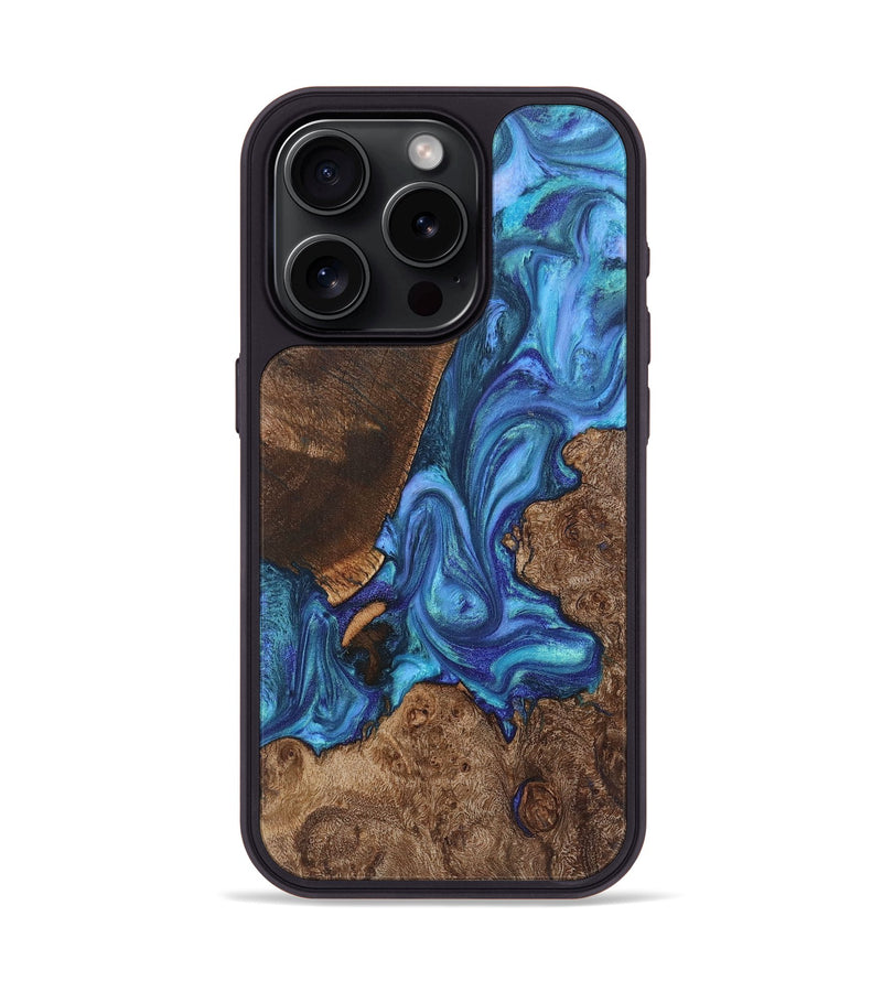 iPhone 15 Pro Wood Phone Case - Alejandro (Blue, 726068)