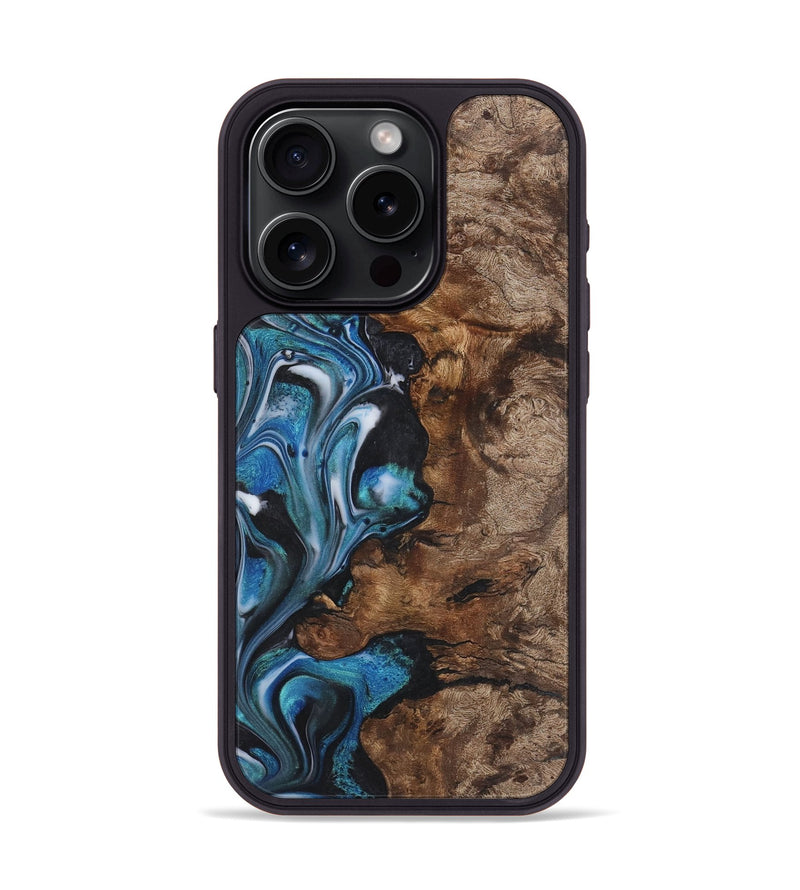 iPhone 15 Pro Wood Phone Case - Ainsley (Blue, 726069)