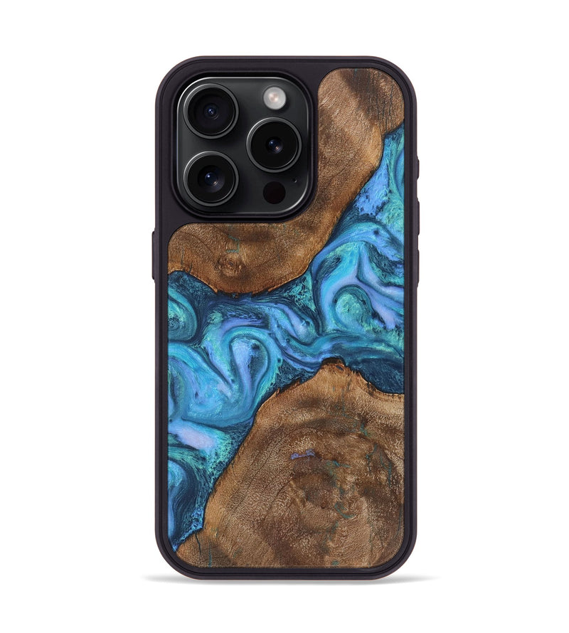 iPhone 15 Pro Wood Phone Case - Matthew (Blue, 726070)