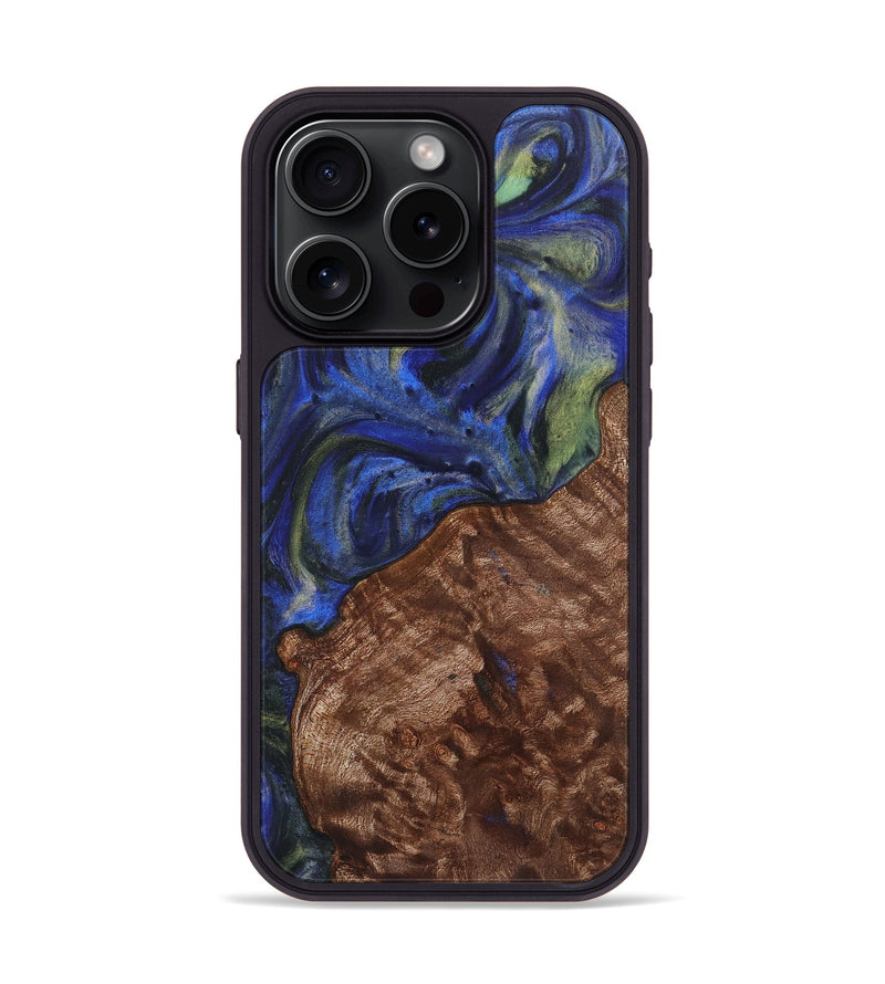 iPhone 15 Pro Wood Phone Case - Nolan (Blue, 726073)