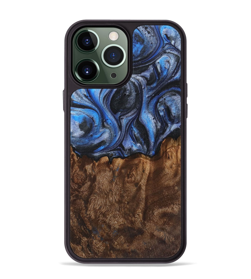 iPhone 13 Pro Max Wood Phone Case - Geraldine (Blue, 726074)