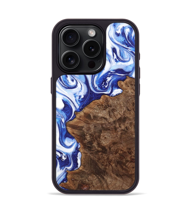 iPhone 15 Pro Wood Phone Case - Leroy (Blue, 726075)