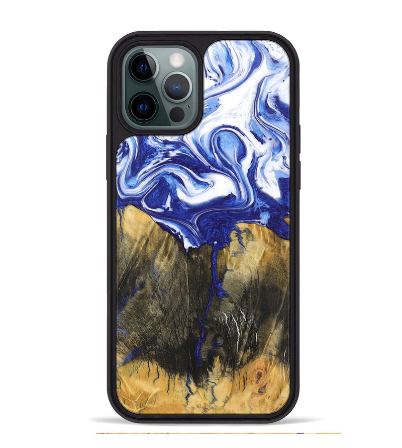 iPhone 12 Pro Max Wood Phone Case - Tierra (Blue, 726076)