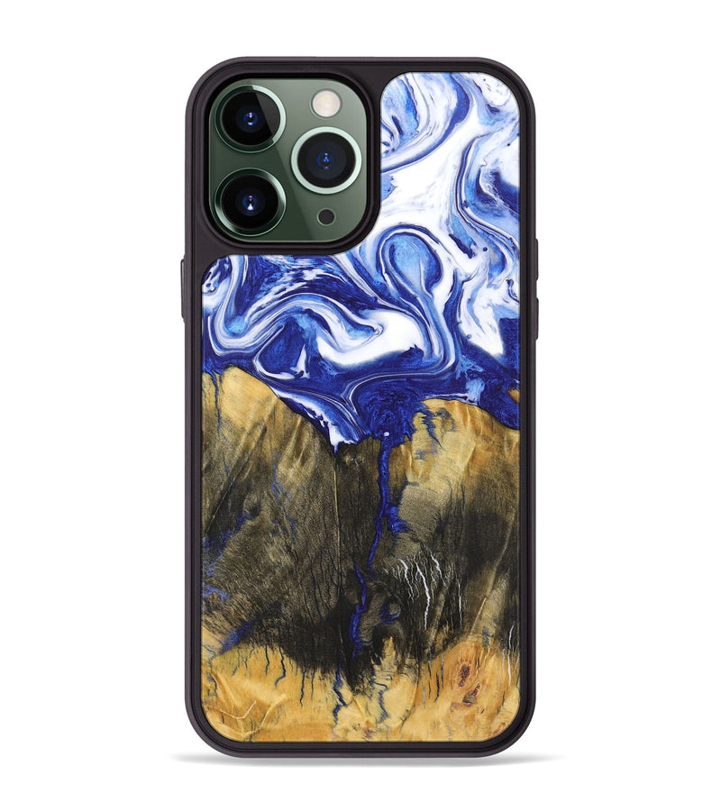 iPhone 13 Pro Max Wood Phone Case - Tierra (Blue, 726076)