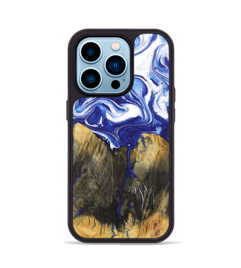 iPhone 14 Pro Wood Phone Case - Tierra (Blue, 726076)