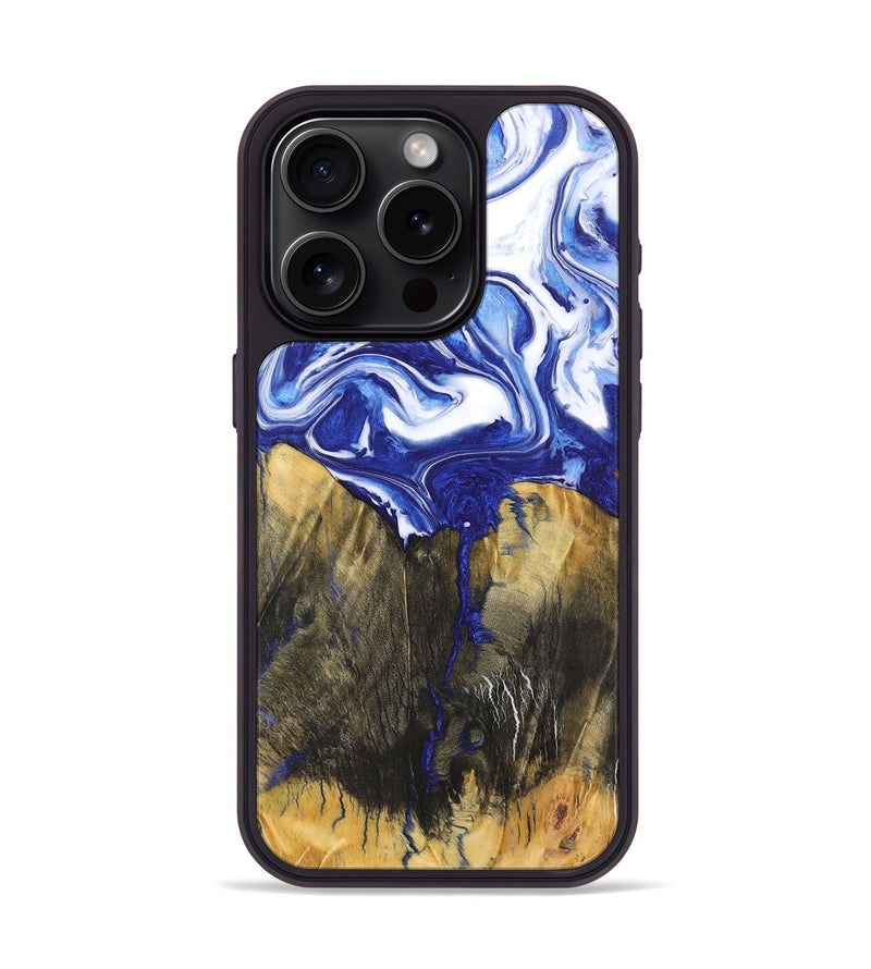 iPhone 15 Pro Wood Phone Case - Tierra (Blue, 726076)