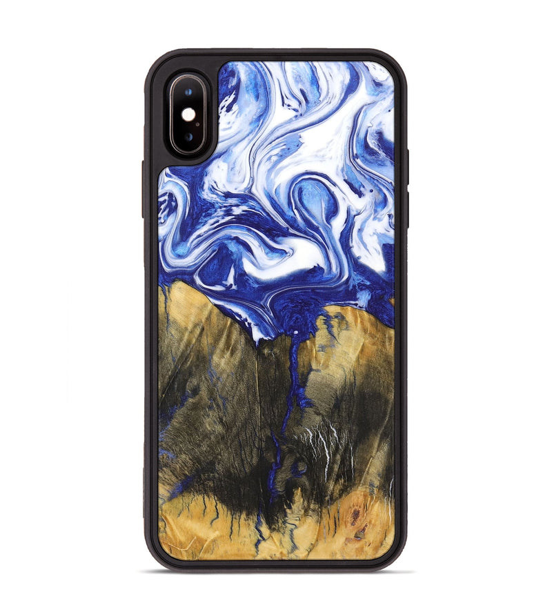 iPhone Xs Max Wood Phone Case - Tierra (Blue, 726076)