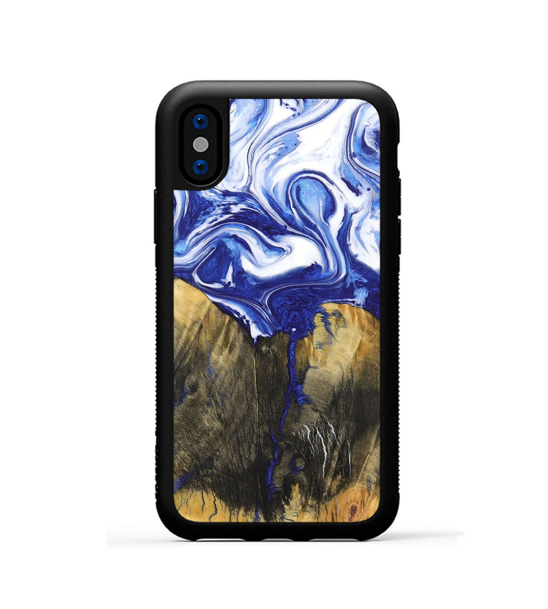 iPhone Xs Wood Phone Case - Tierra (Blue, 726076)