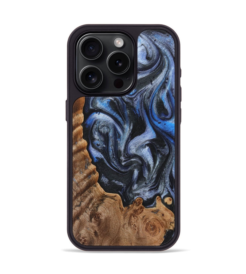 iPhone 15 Pro Wood Phone Case - Serenity (Blue, 726077)