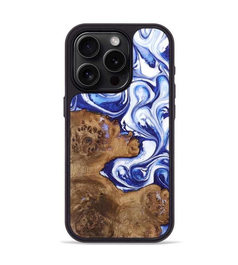 iPhone 15 Pro Wood Phone Case - Dawson (Blue, 726078)