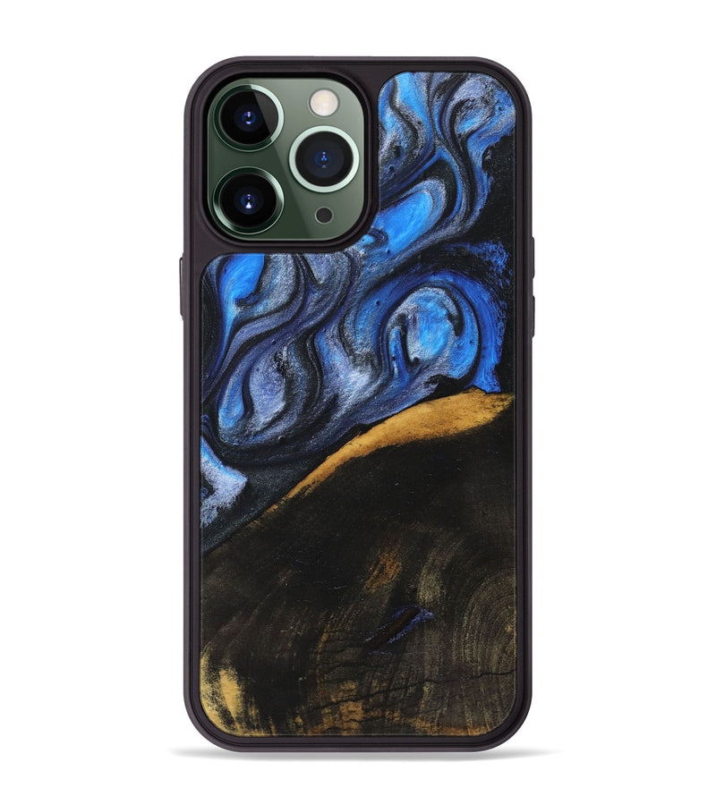 iPhone 13 Pro Max Wood Phone Case - Caitlin (Blue, 726079)