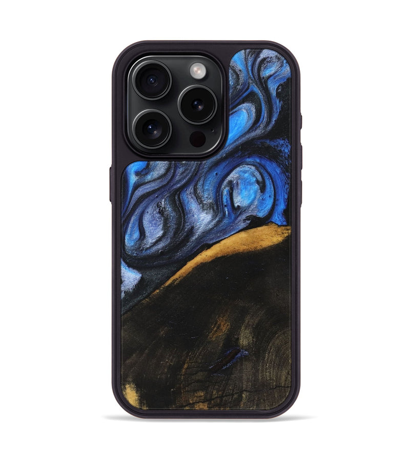 iPhone 15 Pro Wood Phone Case - Caitlin (Blue, 726079)