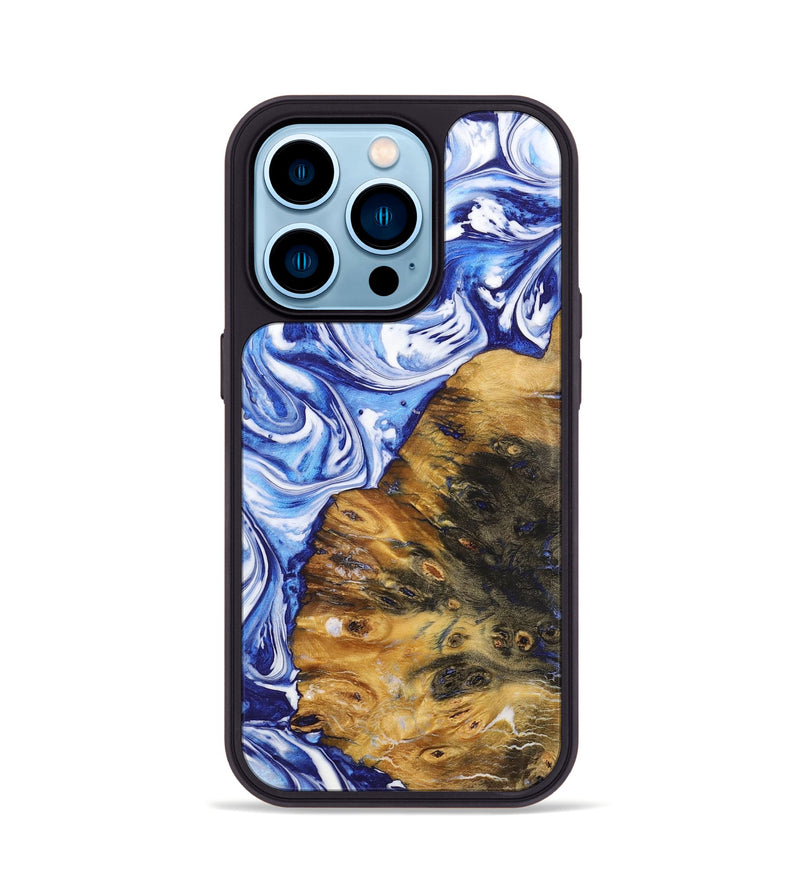 iPhone 14 Pro Wood Phone Case - Rodrigo (Blue, 726082)