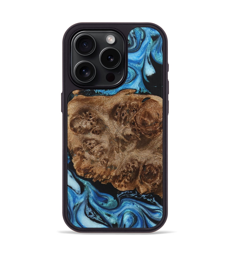 iPhone 15 Pro Wood Phone Case - Ethan (Blue, 726086)