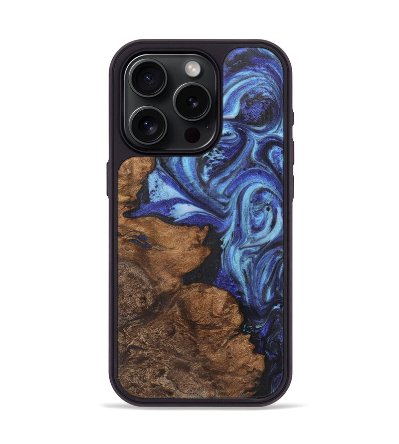 iPhone 15 Pro Wood Phone Case - Alejandro (Blue, 726087)