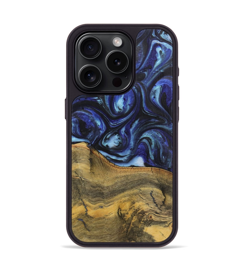 iPhone 15 Pro Wood Phone Case - Lucy (Blue, 726089)