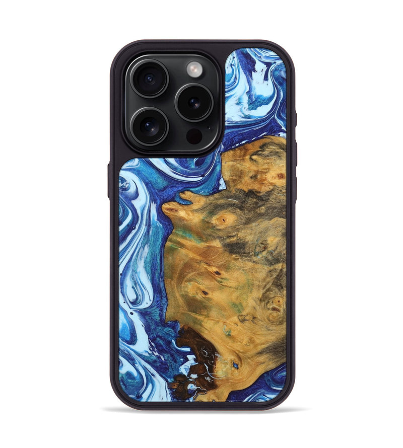 iPhone 15 Pro Wood Phone Case - Christian (Blue, 726092)