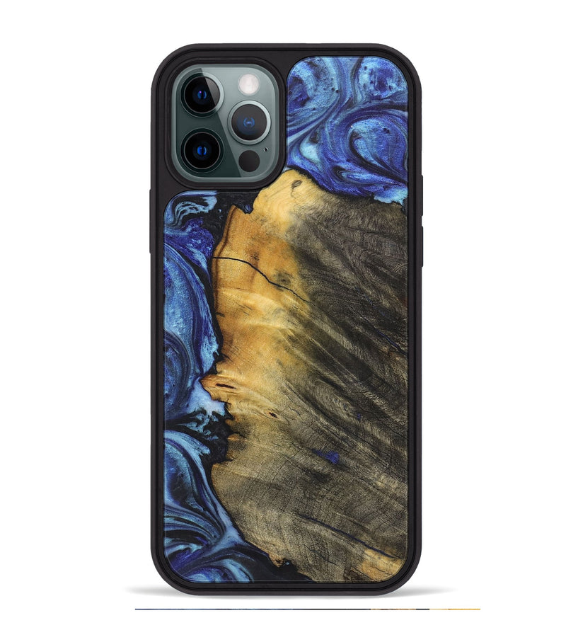 iPhone 12 Pro Max Wood Phone Case - Nico (Blue, 726096)